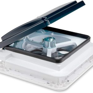 RV Roof Vent Fan – 12V Motorhome Fan w/ 3 Speed Intake & Exhaust – Manual Crank Lift & Smoke Lid